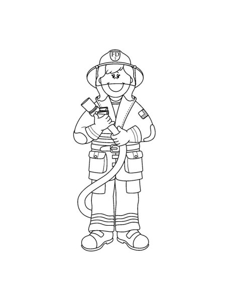 Пожарник раскраска
