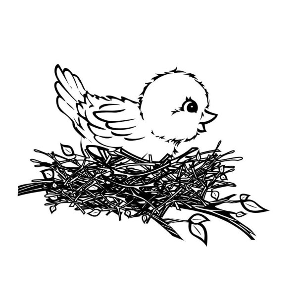 Птички голубые мультяшные