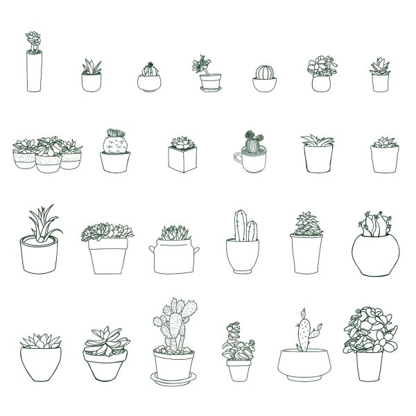 Маленькие раскраски кактусы