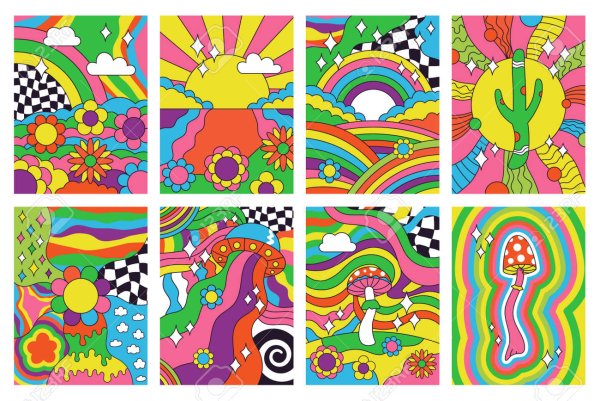 Карточки в стиле хиппи