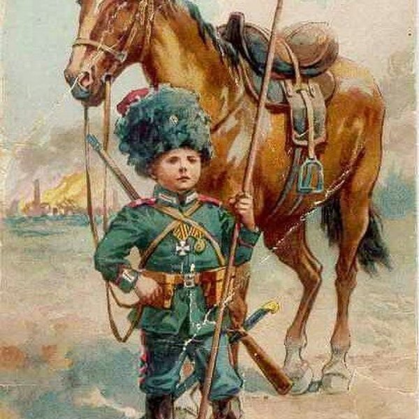 Казак с ребенком на коне