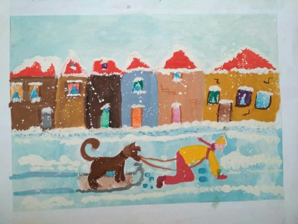 Дети кормят птиц зимой раскраска