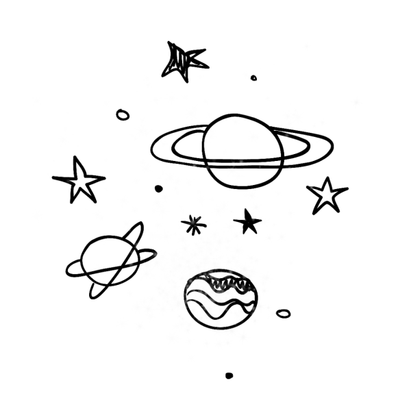 Маленькие рисунки для срисовки космос