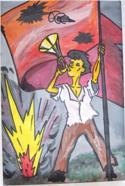 Маленький трубач рисунок