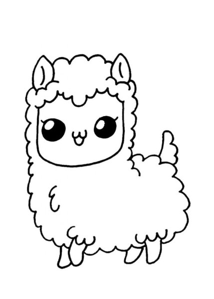 Лама раскраска для детей