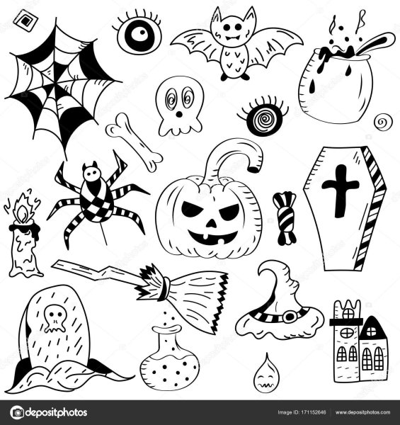 Хэллоуин раскраска маленькая