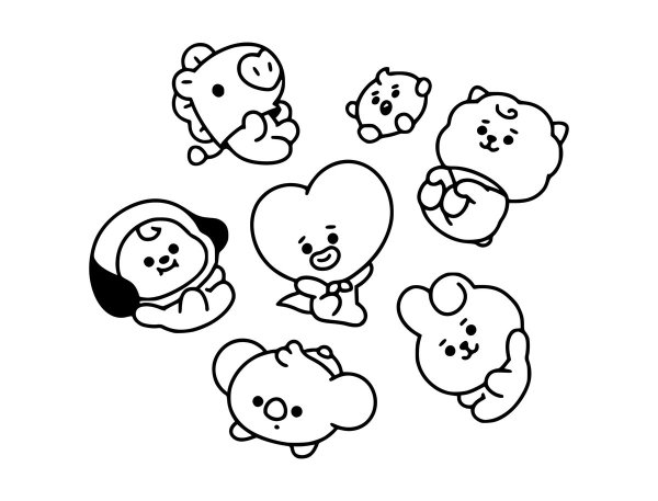 BTS bt21 раскраска