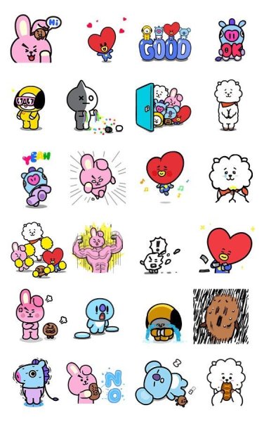 BTS наклейки Стикеры bt21