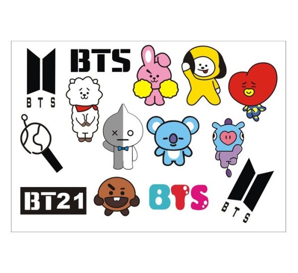BTS Tattoo рисунок Tata bt21