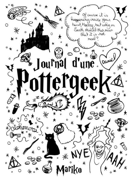 Гарри Поттер наклейки черно белые