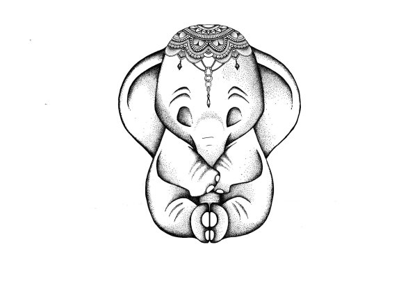 Татуировка слон эскиз