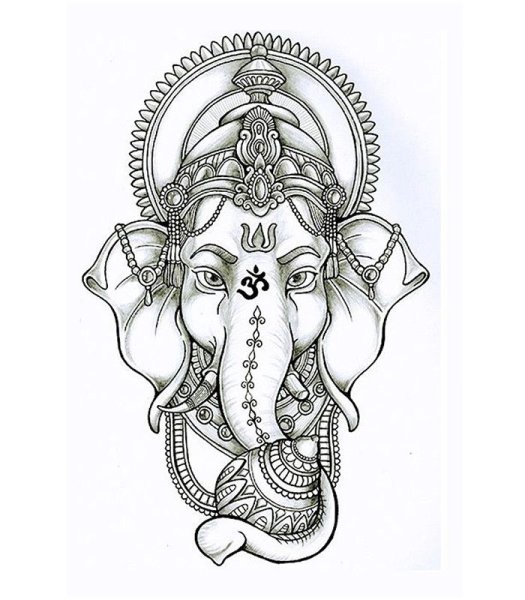 Ганеша индийский Бог тату
