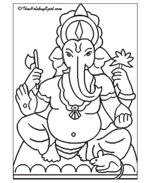 Ганеша раскраска для детей