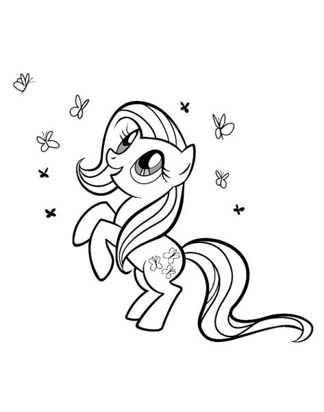Раскраски мой маленький пони Флаттершай