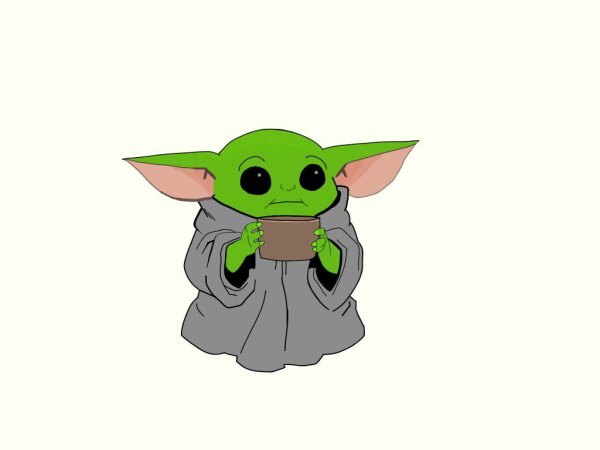 Маленький йода на белом фоне