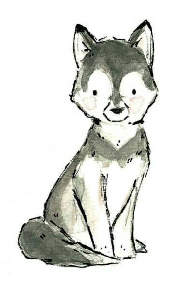 Нарисовать волчонка