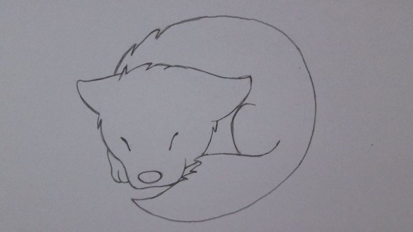 Волчонок рисунок легко