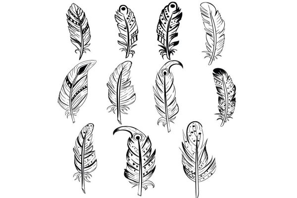 Перо тату эскиз