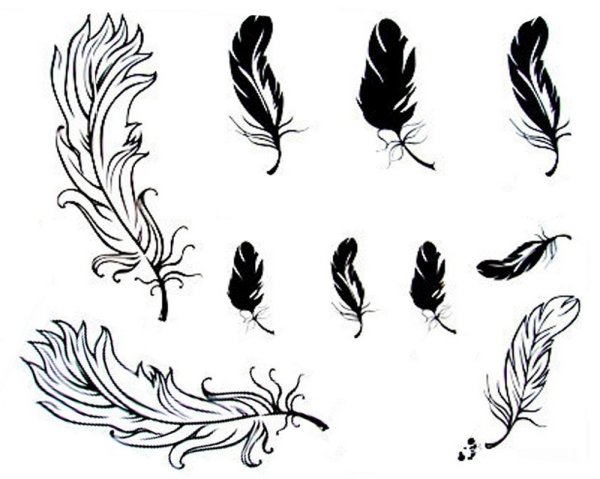 Эскизы татуировок перо