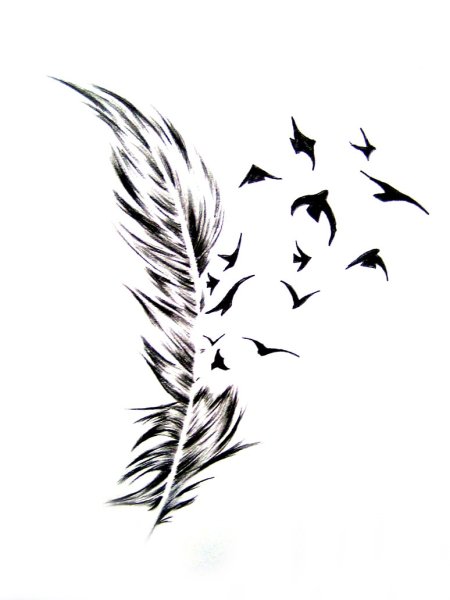 Перо тату эскиз