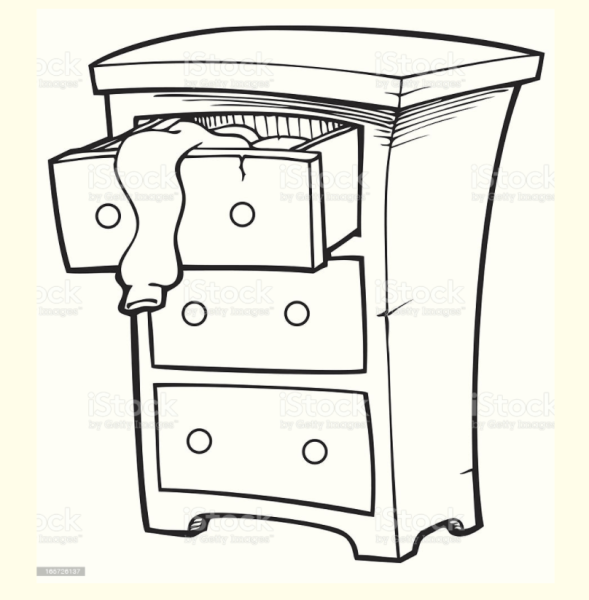 Раскраска тумбочка