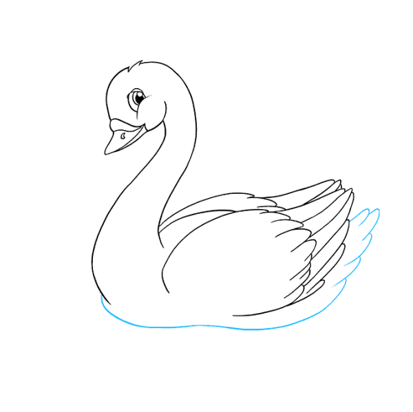 Лебедь раскраска для детей