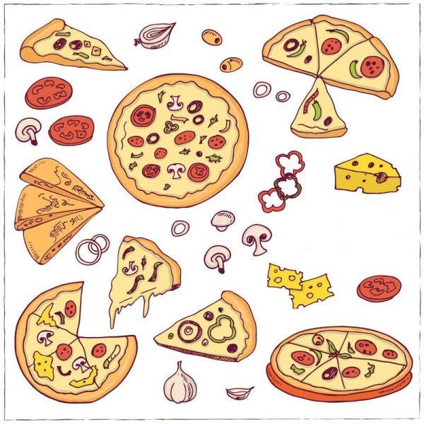 Пицца рисунок легкий