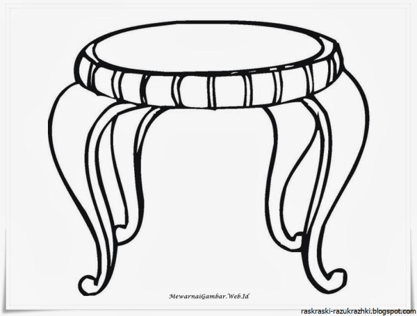 Раскраска мебель стол