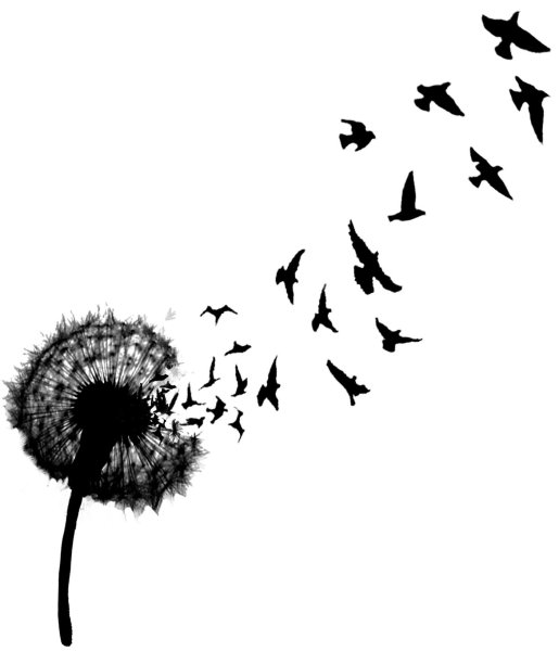 Тату одуванчик эскиз для девушки