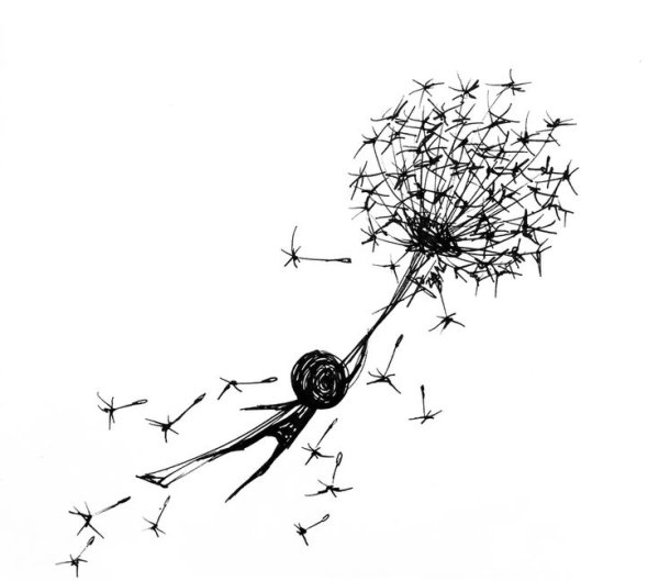 Тату Ежик с одуванчиком