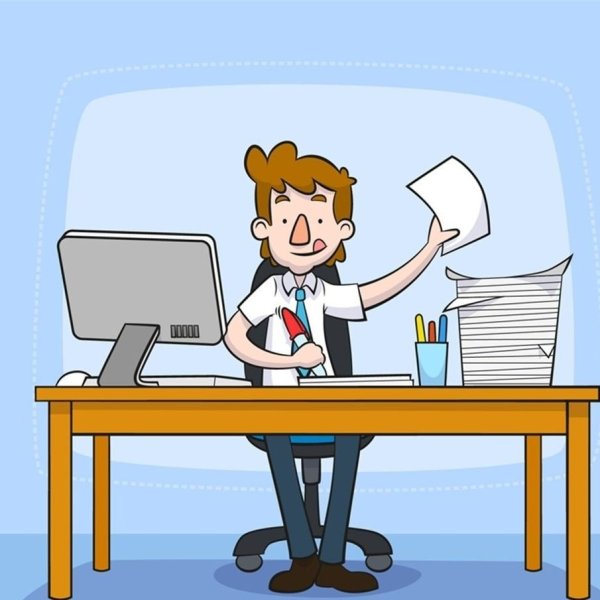 Мультяшный офисный работник