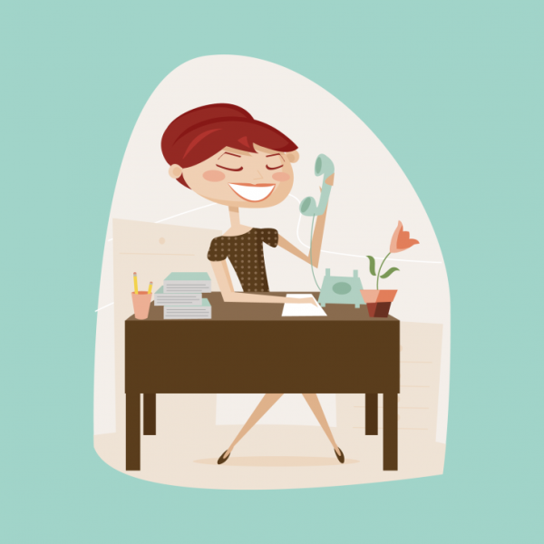 Работа в офисе иллюстрация