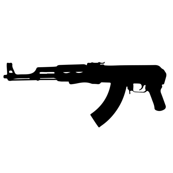 Автомат Калашникова вид сбоку Графика