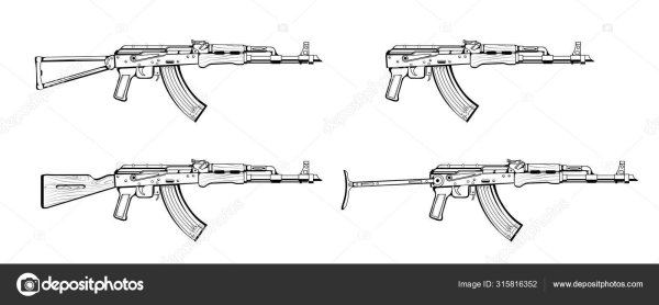 Тату автомат Калашникова эскизы