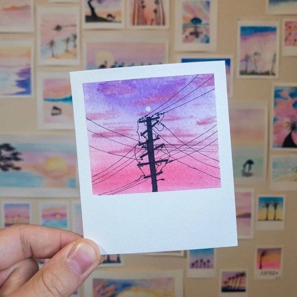 Фотокарточки акварель