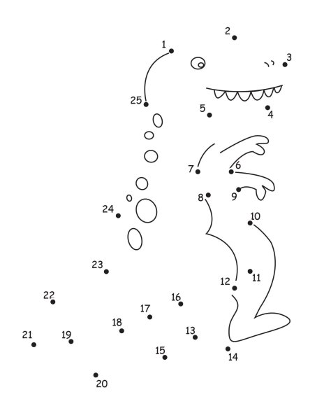 Цифры по обводке с рисунками