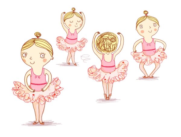 Маленькие балерины акварель