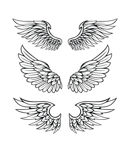 Крылья тату эскиз