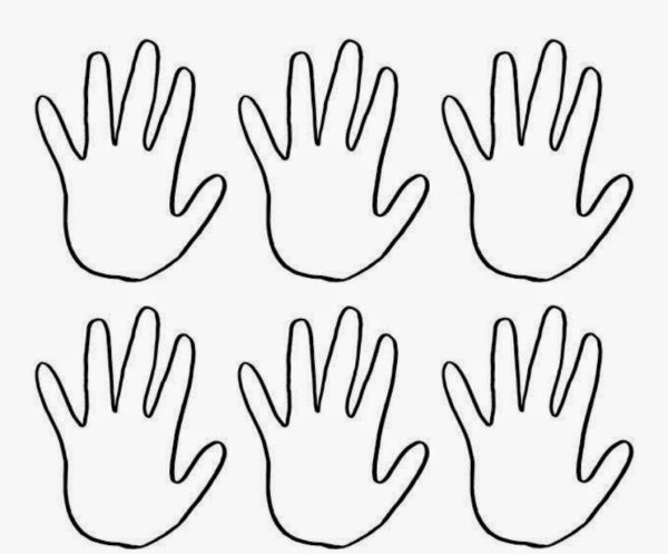 Детская ладошка трафарет