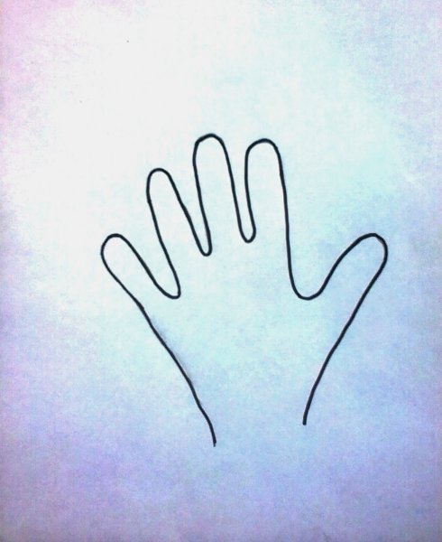 Обведенная детская ладошка