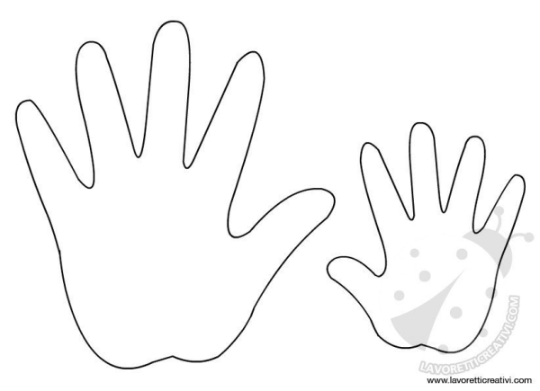 Ладошки трафарет для вырезания