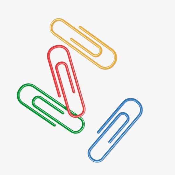 Скрепка канцелярская на прозрачном фоне