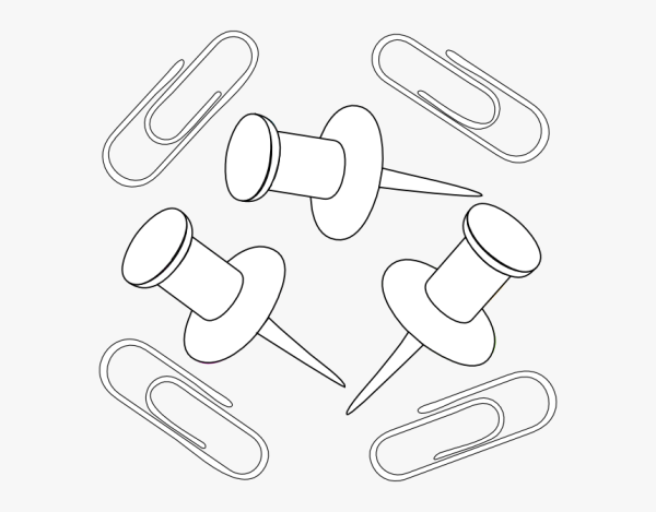 Раскраска скрепка канцелярская