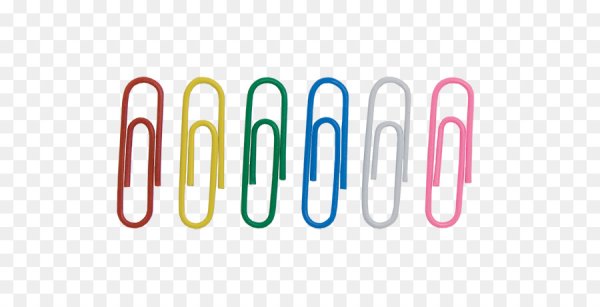 Цветные скрепки на белом фоне