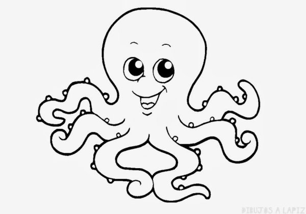 Осьминог трафарет