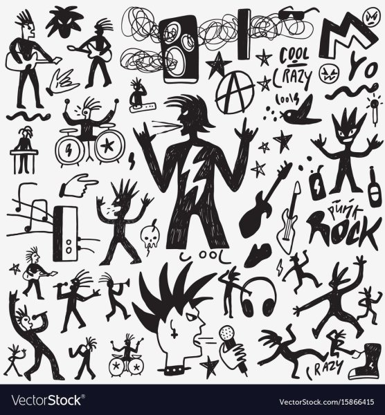 Маленькие рисунки в стиле панк рок