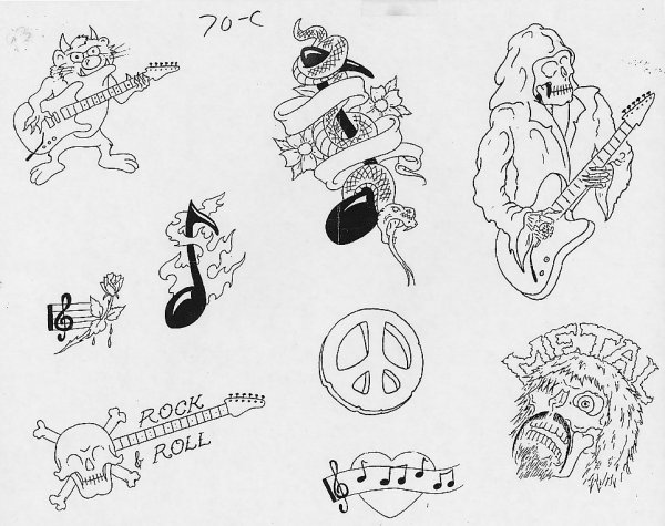 Рок тату эскизы