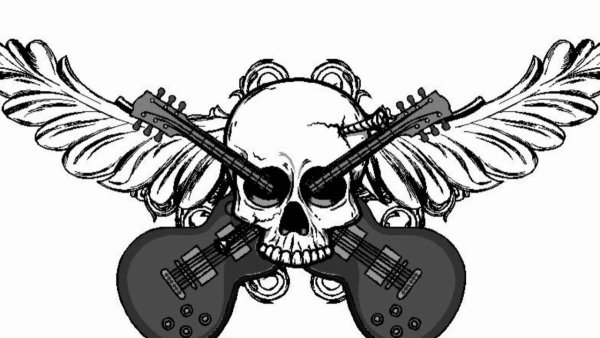 Гитара череп Татуировка