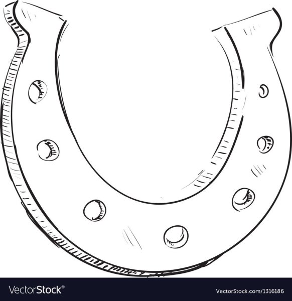 Подкова рисунок карандашом