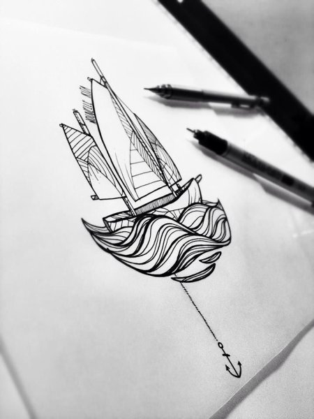 Рисунки чёрной ручкой